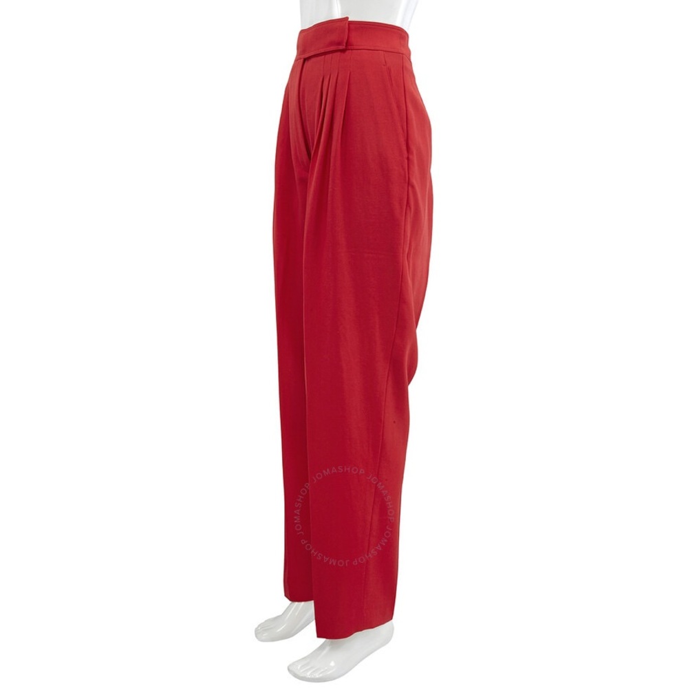 BURBERRY
Ladies Bright Red Marleigh Pleated Detail Wool Trousers